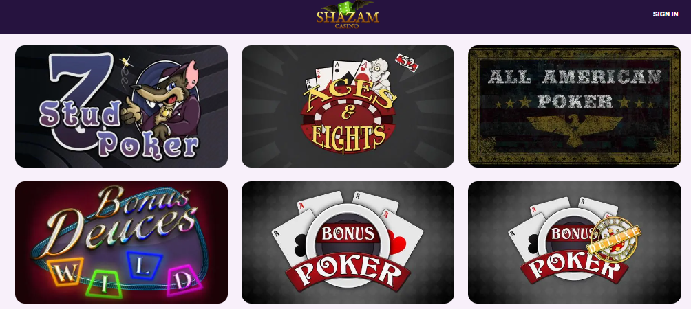 Shazam casino Review