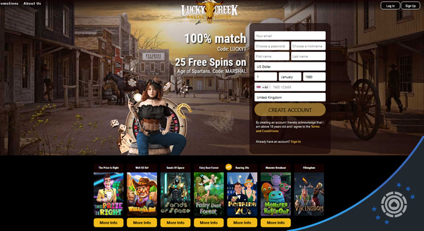 Full Review Lucky Creek Casino 2023 for USA Players: No Deposit Bonus, Login and Free spins 5