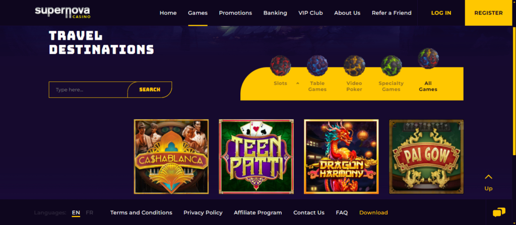 Supernova Casino Games
